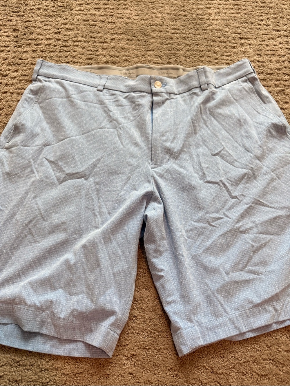 Walter Hagen Light Blue Flat-Front Golf Shorts